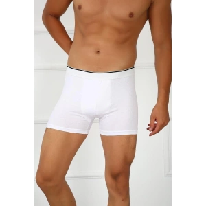 Moda Erkek Büyük Beden Pamuklu Likralı Boxer Beyaz