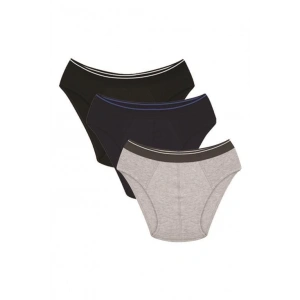 Moda Erkek Pamuk 3lü Siyah Laci Gri Likralı Slip