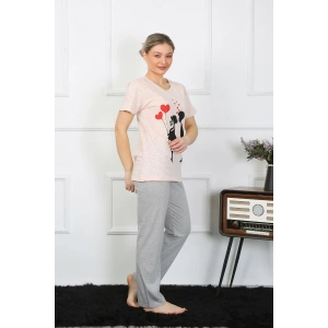 Moda Kadın Kısa Kol Penye Pijama Takım