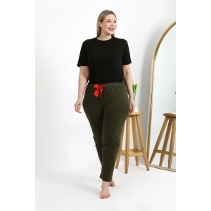 Moda Kadın Pamuklu Büyük Beden Alt Pijama Haki