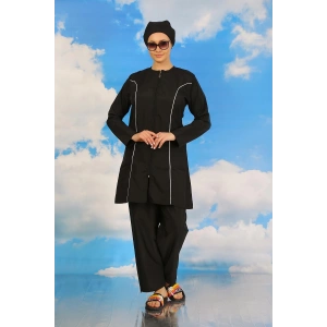 Moda Kadın Tam Tesettür Siyah Mayo