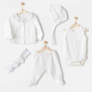 Natural Gift Müslin 5li Hastane Çıkışı White