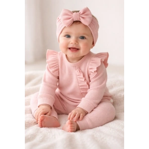 Pembe Fırfırlı 3’lü Kız Bebek Takımı