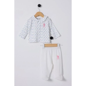 U.s Polo Bebek 2li Takım Usb2433 Beyaz-mavi