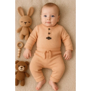 Waffle Çıtlı Düğmeli 2li Mevsimlik Takım