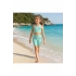 Kız Çocuk Mint Yeşili Crop Üst ve Uzun Şortlu Mayo Takımı - 2 Parça