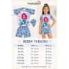 Kız Çocuk 3’lü Plaj Takımı Deniz Kızı Desenli Mayo Seti Bone Şortlu