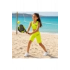 Kız Çocuk Neon Sarı Crop Üst ve Uzun Şortlu Mayo Takımı - 2 Parça