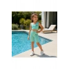 Kız Çocuk Mint Yeşili Crop Üst ve Uzun Şortlu Mayo Takımı - 2 Parça