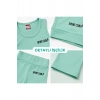 Kız Çocuk Mint Yeşili Crop Üst ve Uzun Şortlu Mayo Takımı - 2 Parça