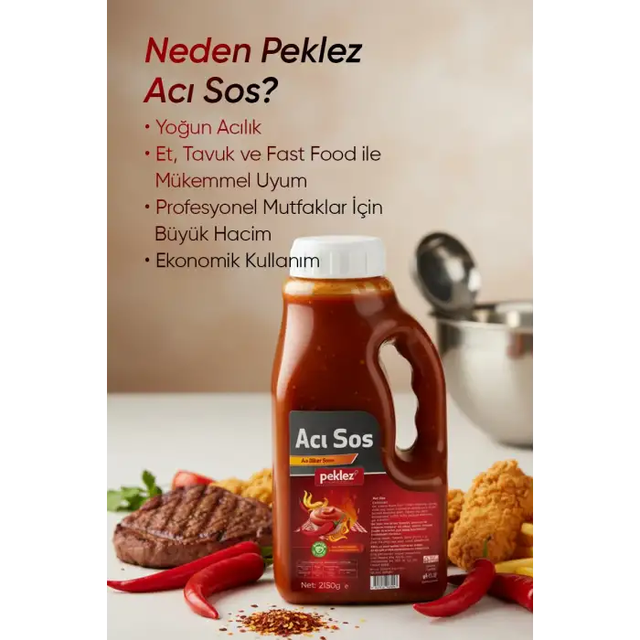 Acı Sos 2,15 kg x 2 Adet - Yoğun Baharatlı Hazır Acı Sos Seti