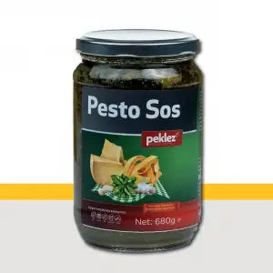 Pesto Sos 680 g Cam Şişe - Taze Fesleğenli Hazır Makarna Sosu
