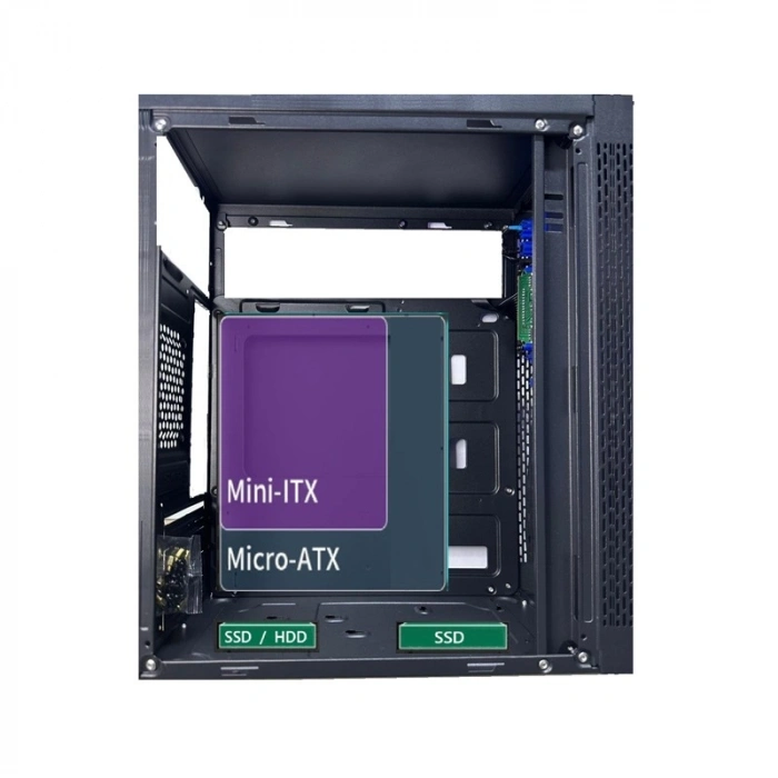 AZTECH AZTB02600 TITAN 600W SİYAH USB 2.0 MİCRO ATX KASA