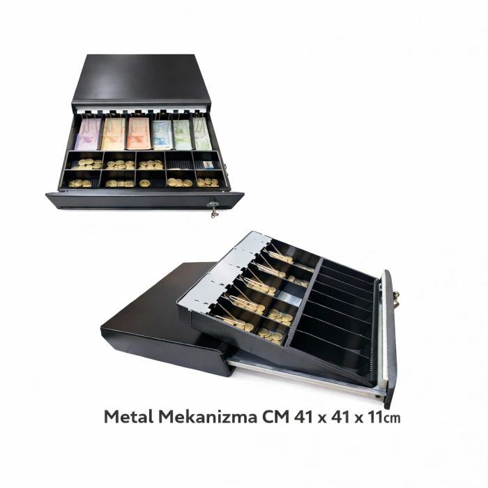 Dbpos CM Para Çekmecesi 5 gözlü Metal Alt Tabla 41 x 41 x 11 Cm