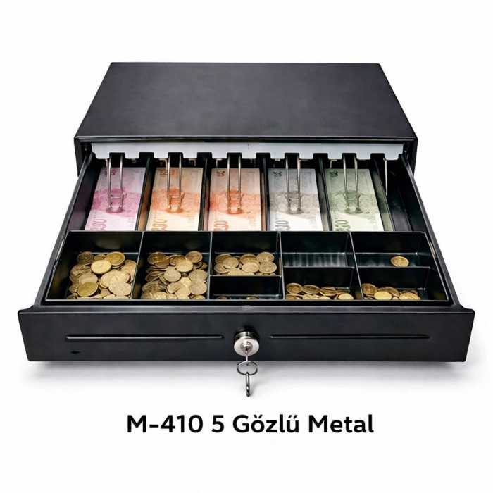 Dbpos M-410 5 Gözlü Metal Para Çekmecesi  Metal sürgü