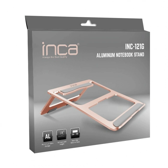 İnca  Inc-121g Unique Desing Alumınum Notebook Stant Gold