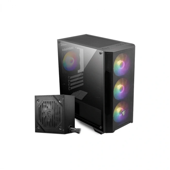 MSI MAG FORGE M100A D60 600W 80+ AKRİLİK YAN PANEL 3X120MM 1X120MM ARGB BRONZE MATX GAMING KASA