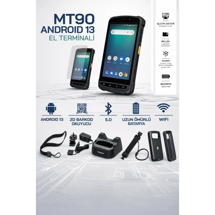 Newland MT90 Android 13 El Terminali