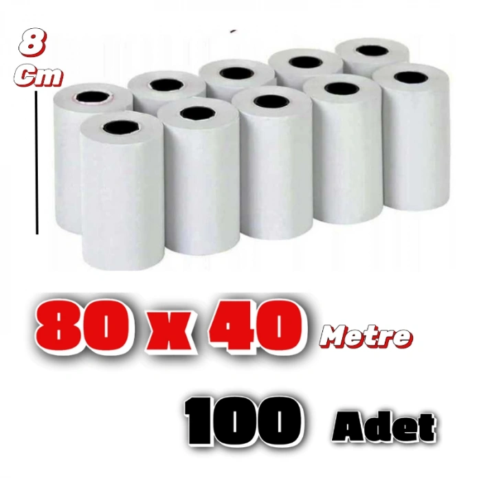 Rulo 80 X 40 Yazıcı kağıdı 100 Adet 1 Koli