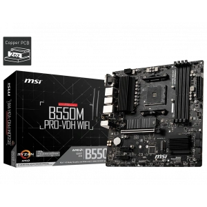 MSI B550M PRO-VDH WIFI DDR4 4400MHZ 1XVGA 1XHDMI 1XDP 2XM.2 USB 3.2 MATX AM4 (AMD 5000 VE 3000 SERİSİ İŞLEMCİ UYUMLU)