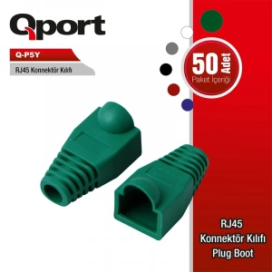 QPORT Q-P5Y 50 Lİ YEŞİL RJ45 KILIFI