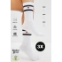 Bambu Kadın Kalp Desenli Tenis Çizgili Premium  Kolej Çorabı Beyaz Dikişsiz Soket Çorap 3lü Paket