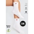 Bambu Kadın Fırfırlı Lastiksiz Kalp Desenli Kadın Soket 3Lü Beyaz Çorap/İz Bırakmaz /Sıkmayan Çorap