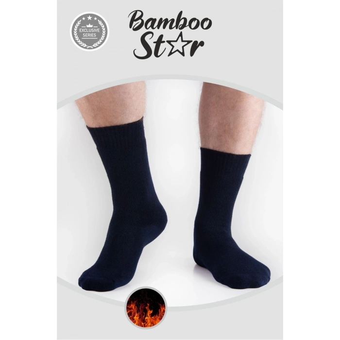 Termal Erkek Çorap Havlu Pamuklu Kışlık Kalın Premium Uzun Çorap 6lı Paket 2Siyah, 2Lacivert ,Füme