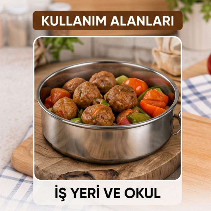 3lü Metal Sefer Tası - Paslanmaz Çelik - 16 cm