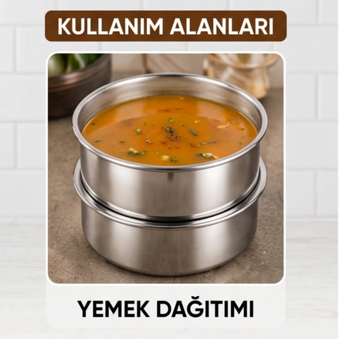 3lü Metal Sefer Tası - Paslanmaz Çelik - 16 cm
