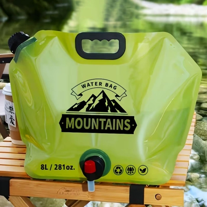 8 Litre Katlanabilir Musluklu Su Kabı - Kamp ve Doğa - Taşıma Kulplu