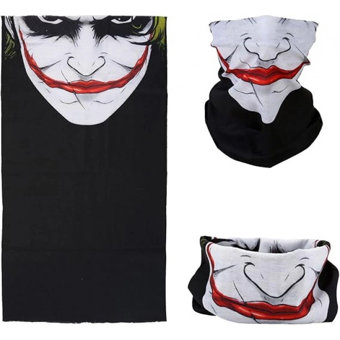 Joker Desenli Çok Amaçlı Buff – Yüz, Boyun Maskesi ve Bandana No 5