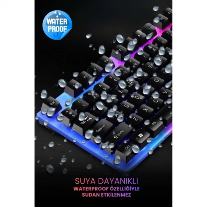 Kablolu Işıklı Gaming Standart Türkçe Q Klavye Ve Mouse Seti