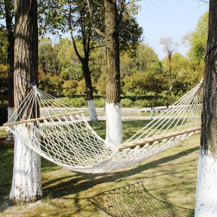 Makrome İp Lüks Tek Kişilik Hamak