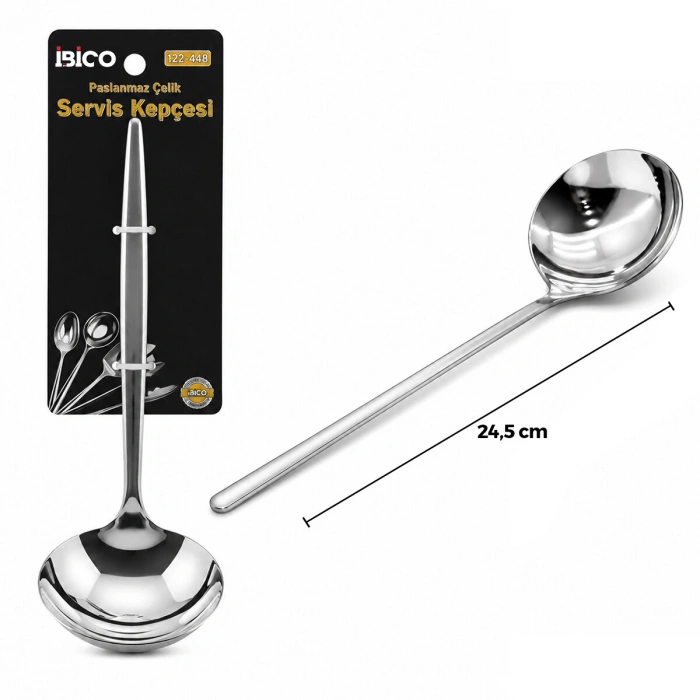 Metal Servis Kepçesi - Krom Renk - 24.5 cm