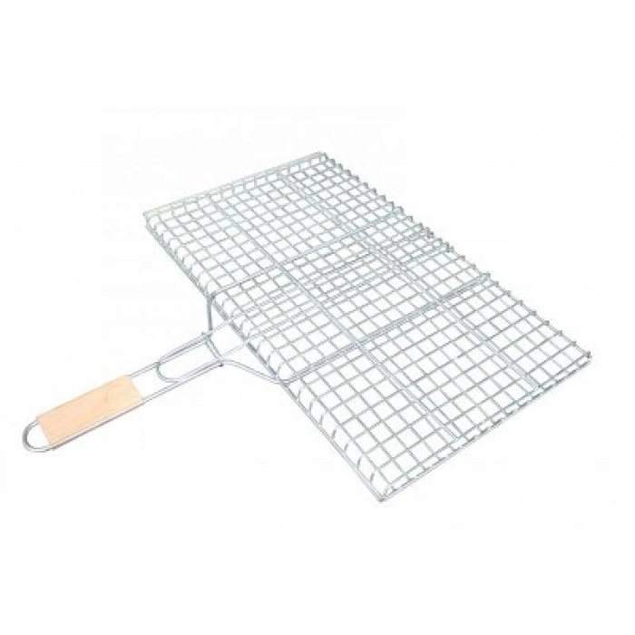 Orta Boy Mangal Izgarası - 40x30 cm - Ahşap Saplı