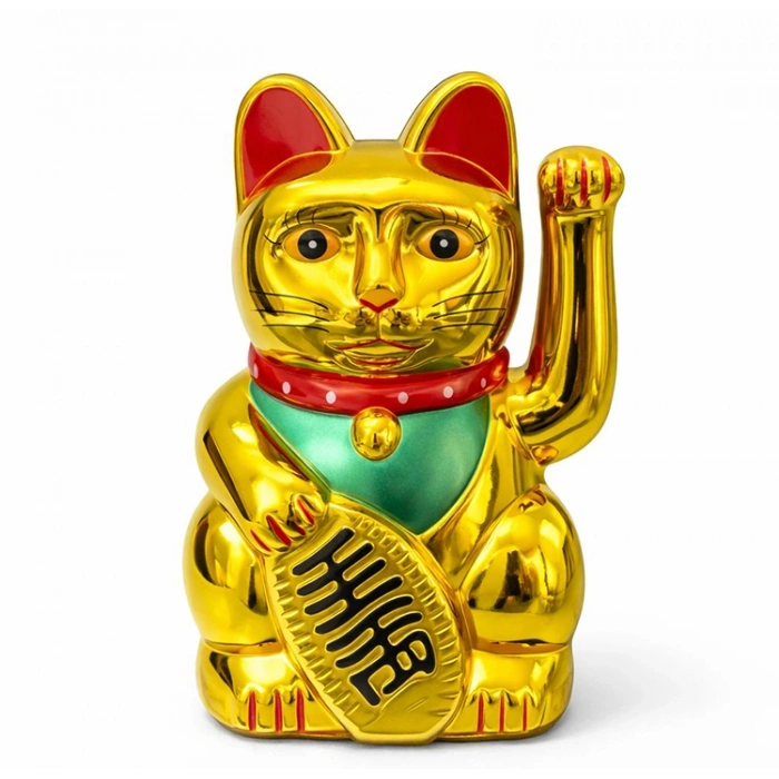 Pilli Sallanan Şans Kedisi - Maneki Neko