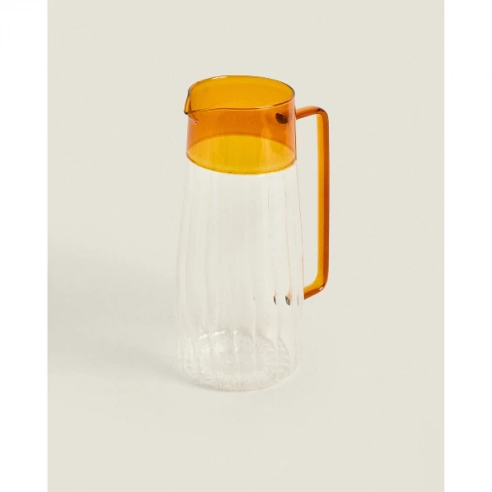 Turuncu Detaylı Cam Sürahi 1600 ml