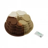 5 Dilim Kalp Tasarımlı Kek Kalıbı - Silikon - 9 cm Derinlik