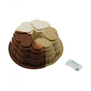 5 Dilim Kalp Tasarımlı Kek Kalıbı - Silikon - 9 cm Derinlik