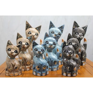 Ahşap 3lü Kedi Seti 40 Cm