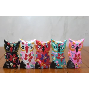 Ahşap 5li Baykuş Seti Model 1