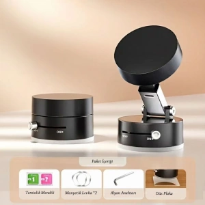 Mıknatıslı Katlanabilir Telefon Tutucu - Torpido ve Cam Uyumlu