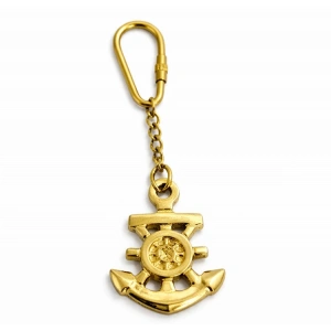 Pirinç Çapalı Dümen Tasarımlı Anahtarlık