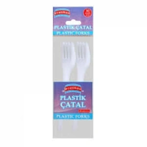 Plastik Çatal Seti - 10lu Paket - Beyaz Renk - Kullan At Çatal