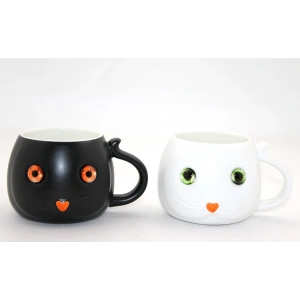 Porselen Kedili Kupa Bardak