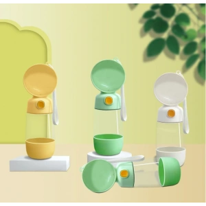 Taşınabilir Evcil Hayvan Mama Hazneli Su Matarası