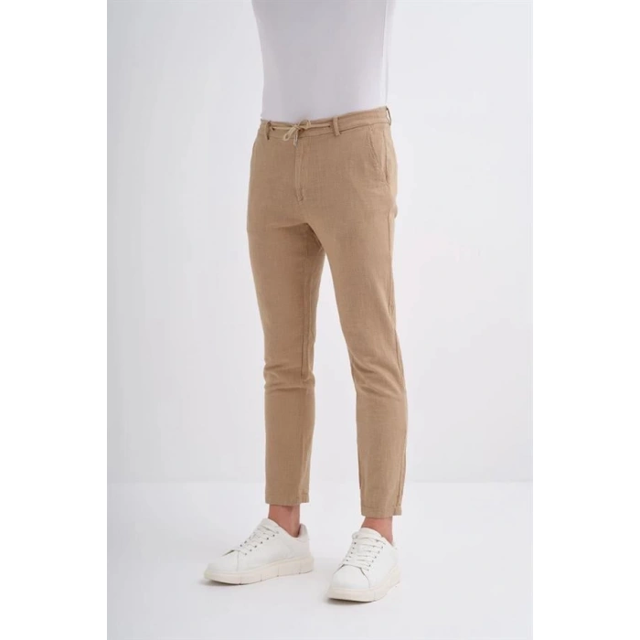 0008 İp Bağlamalı Jogger Erkek Pantolon Camel