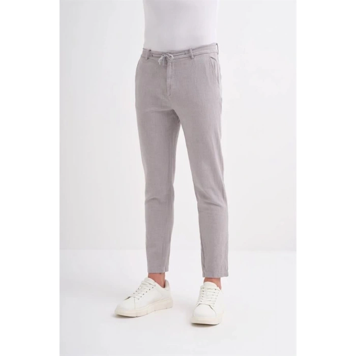 0008 İp Bağlamalı Jogger Erkek Pantolon Gri