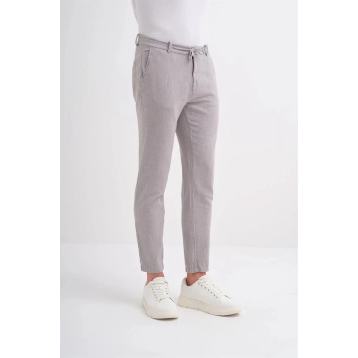 0008 İp Bağlamalı Jogger Erkek Pantolon Gri